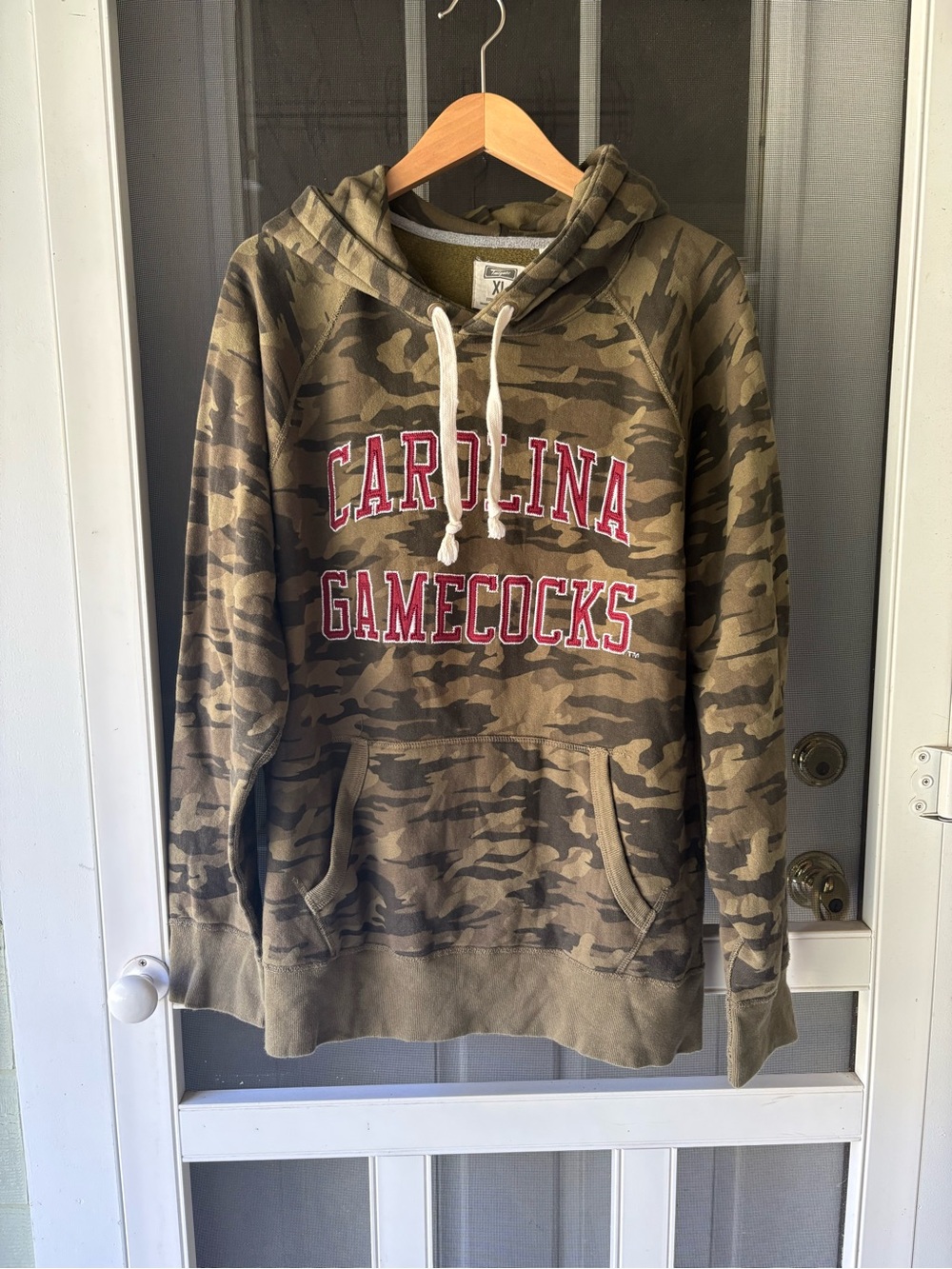 Carolina Gamecocks Men's Camo Crewneck Hoodie in Olive Green